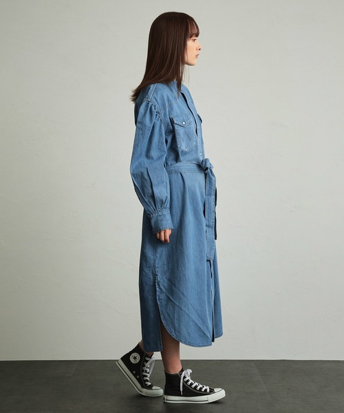 Wrangler（ラングラー）の「Wrangler/ラングラー デニムシャツワンピース（シャツワンピース・レディース・インディゴブルー/ダークインディゴブルー・SMALL/MEDIUM）」の10枚目の写真