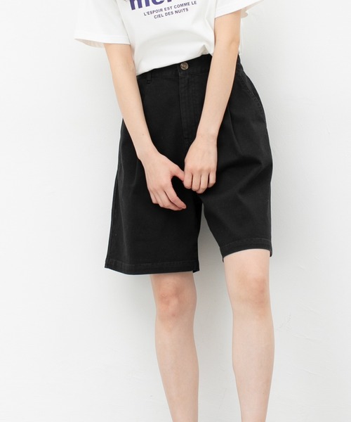 Honeys(ハニーズ)の「タックいり ハーフパンツ(その他パンツ・レディース・ブラック/カーキ/アイボリー/ライトベージュ・S/M/L)」の13枚目の写真