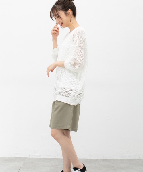 Honeys(ハニーズ)の「タックいり ハーフパンツ(その他パンツ・レディース・ブラック/カーキ/アイボリー/ライトベージュ・S/M/L)」の14枚目の写真