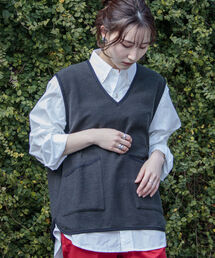 GLOSTER | 【GLOSTER/グロスター】パイルVネック プルオーバーベスト(ベスト)