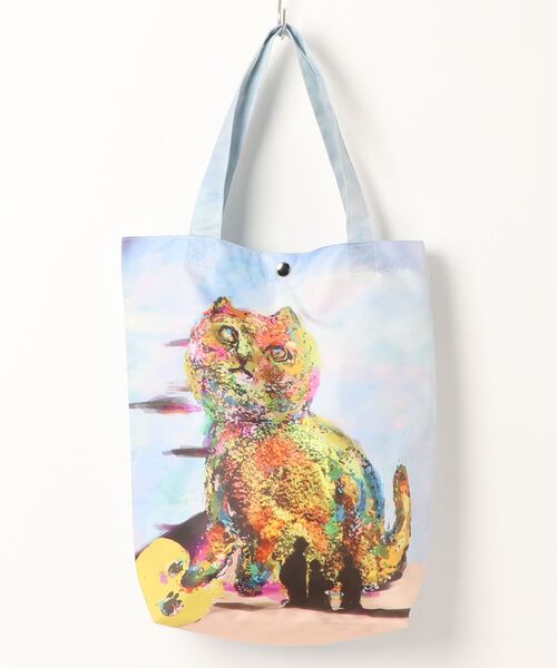 tsumori chisato CARRY(ツモリチサトキャリー)の「ハンドバッグ ツモリチサト フラワーキャット(ハンドバッグ・レディース・ブルー/ブラック・FREE)」の1枚目の写真