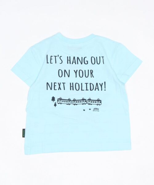 kladskap(クレードスコープ)の「電車とマップ半袖Tシャツ(Tシャツ/カットソー・キッズ・オフホワイト/サックスブルー・130cm/90cm/110cm/120cm/100cm/80cm)」の3枚目の写真