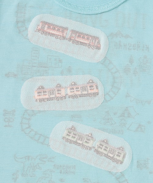 kladskap(クレードスコープ)の「電車とマップ半袖Tシャツ(Tシャツ/カットソー・キッズ・オフホワイト/サックスブルー・130cm/90cm/110cm/120cm/100cm/80cm)」の9枚目の写真