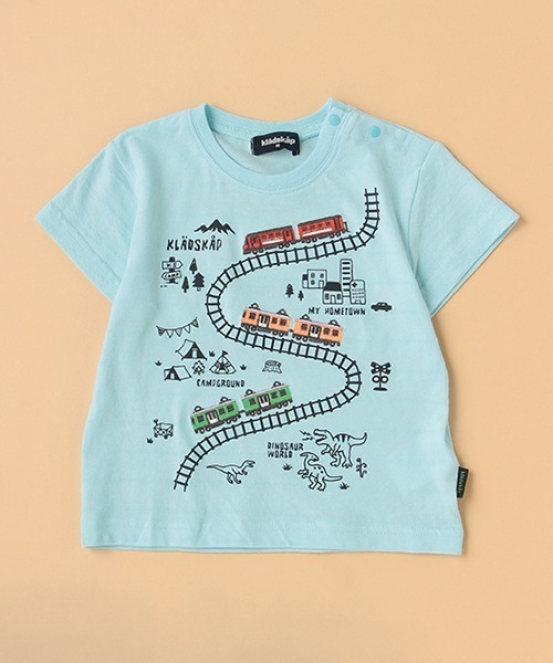 kladskap(クレードスコープ)の「電車とマップ半袖Tシャツ(Tシャツ/カットソー・キッズ・オフホワイト/サックスブルー・130cm/90cm/110cm/120cm/100cm/80cm)」の15枚目の写真