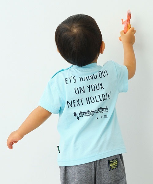 kladskap(クレードスコープ)の「電車とマップ半袖Tシャツ(Tシャツ/カットソー・キッズ・オフホワイト/サックスブルー・130cm/90cm/110cm/120cm/100cm/80cm)」の13枚目の写真