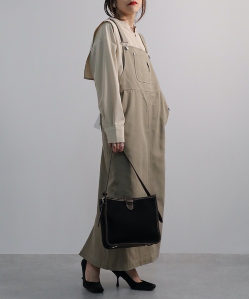 ap retro（アプレトロ）の「サロペットジャンパースカート / デニムジャンスカ（サロペット/オーバーオール・レディース・ブルー/インディゴブルー/オフホワイト/ブラック/ベージュ/キャメル/サックスブルー/グレー・FREE）」の9枚目の写真