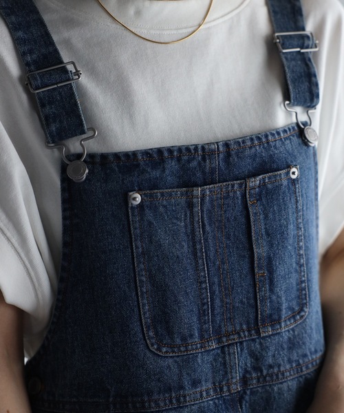 ap retro（アプレトロ）の「サロペットジャンパースカート / デニムジャンスカ（サロペット/オーバーオール・レディース・ブルー/インディゴブルー/オフホワイト/ブラック/ベージュ/キャメル/サックスブルー/グレー・FREE）」の22枚目の写真