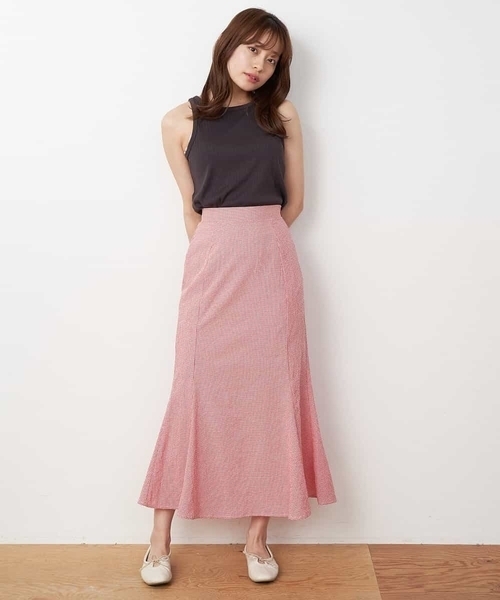 A de a.v.v（アードアー・ヴェ・ヴェ）の「ギンガムチェックマーメイドスカート（スカート・レディース・ブラック/レッド/ライトグリーン・FREE）」の21枚目の写真