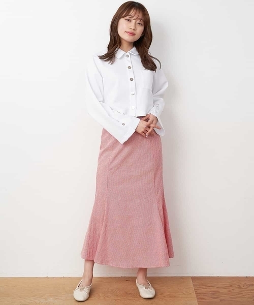 A de a.v.v（アードアー・ヴェ・ヴェ）の「ギンガムチェックマーメイドスカート（スカート・レディース・ブラック/レッド/ライトグリーン・FREE）」の18枚目の写真