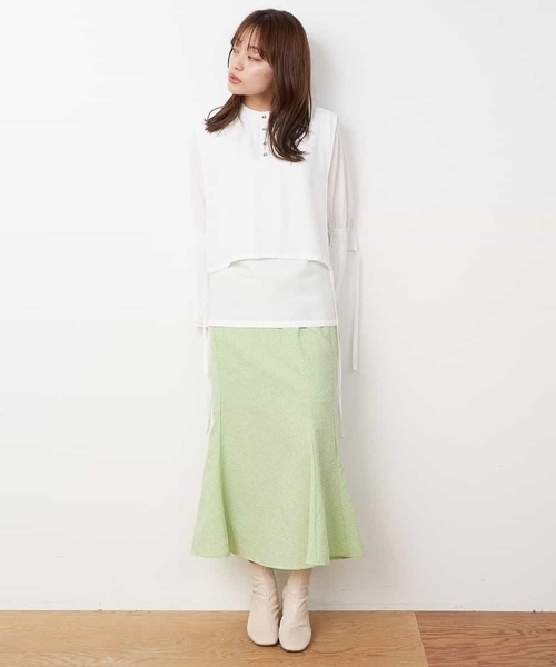 A de a.v.v（アードアー・ヴェ・ヴェ）の「ギンガムチェックマーメイドスカート（スカート・レディース・ブラック/レッド/ライトグリーン・FREE）」の16枚目の写真