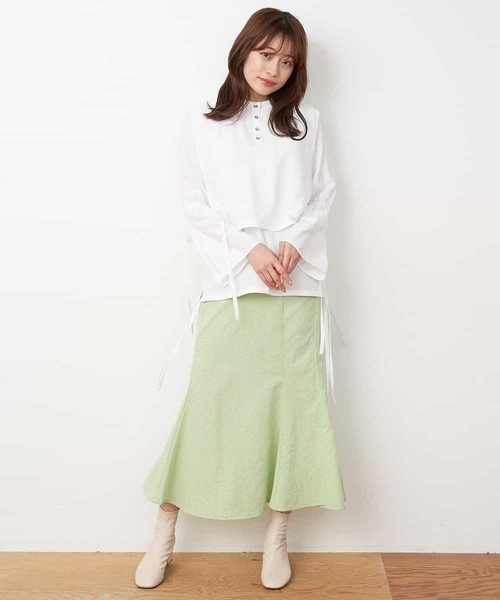 A de a.v.v（アードアー・ヴェ・ヴェ）の「ギンガムチェックマーメイドスカート（スカート・レディース・ブラック/レッド/ライトグリーン・FREE）」の15枚目の写真