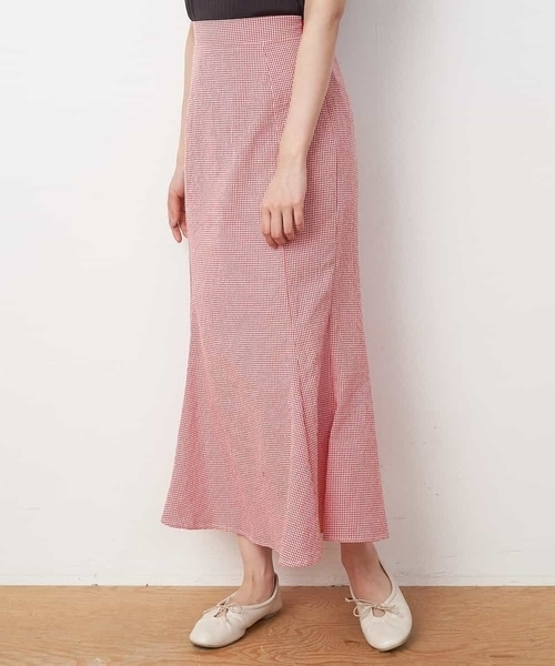 A de a.v.v（アードアー・ヴェ・ヴェ）の「ギンガムチェックマーメイドスカート（スカート・レディース・ブラック/レッド/ライトグリーン・FREE）」の11枚目の写真