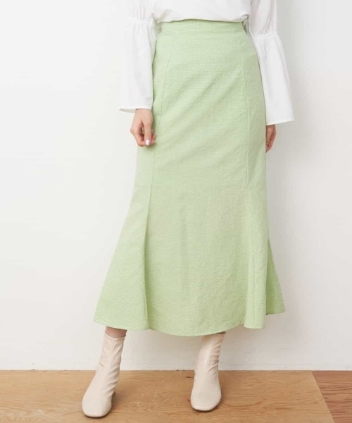 A de a.v.v（アードアー・ヴェ・ヴェ）の「ギンガムチェックマーメイドスカート（スカート・レディース・ブラック/レッド/ライトグリーン・FREE）」の8枚目の写真