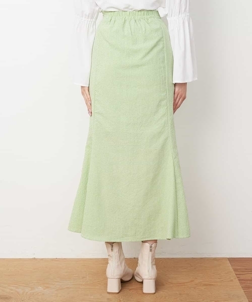 A de a.v.v（アードアー・ヴェ・ヴェ）の「ギンガムチェックマーメイドスカート（スカート・レディース・ブラック/レッド/ライトグリーン・FREE）」の6枚目の写真