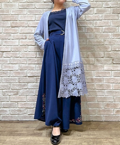 axes femme（アクシーズファム）の「裾レースＵＶカットカーデ（カーディガン/ボレロ・レディース・カーキ/ブルー/ブラック/ホワイト・FREE）」の9枚目の写真