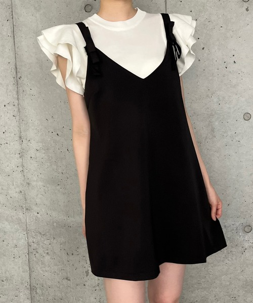 Voyage titty&Co.PETIT(ボヤージュティティアンドコープチ)の「【Voyage titty&Co. PETIT】ショルダーフリルニットプルオーバー(ニット/セーター・レディース・ホワイト/ブラック・FREE)」の12枚目の写真