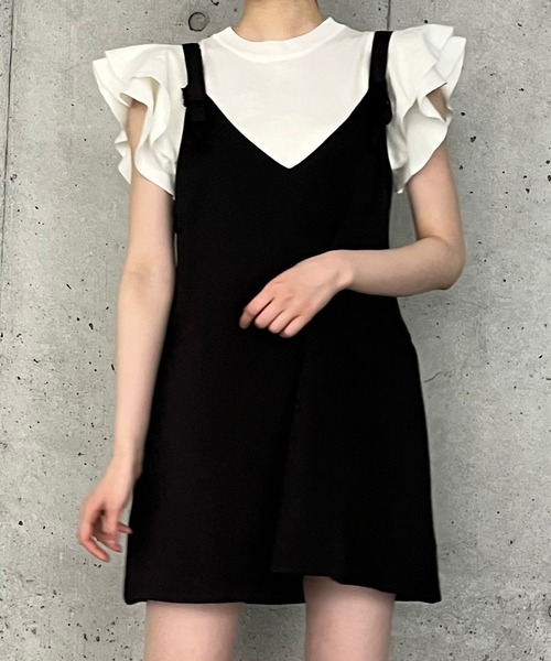 Voyage titty&Co.PETIT(ボヤージュティティアンドコープチ)の「【Voyage titty&Co. PETIT】ショルダーフリルニットプルオーバー(ニット/セーター・レディース・ホワイト/ブラック・FREE)」の14枚目の写真