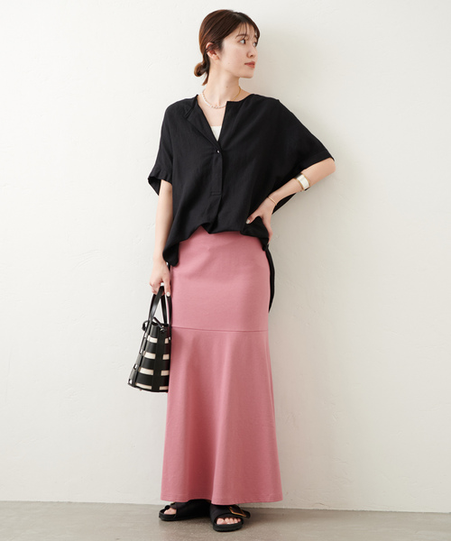 JOURNAL STANDARD(ジャーナルスタンダード)の「ドライテンジクフレアスカート(スカート・レディース・ブラック/カーキ/ピンク・FREE)」の10枚目の写真