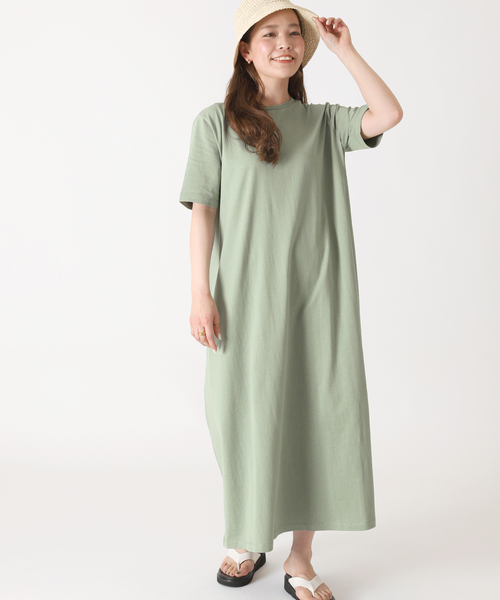 B.C STOCK（ベーセーストック）の「《追加》五分袖度詰めワンピース（ワンピース・レディース・ブラック/グリーン/ピンク・FREE）」の3枚目の写真