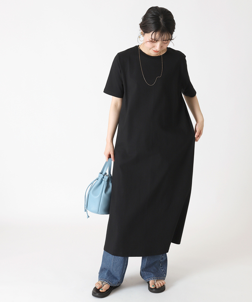 B.C STOCK（ベーセーストック）の「《追加》五分袖度詰めワンピース（ワンピース・レディース・ブラック/グリーン/ピンク・FREE）」の4枚目の写真