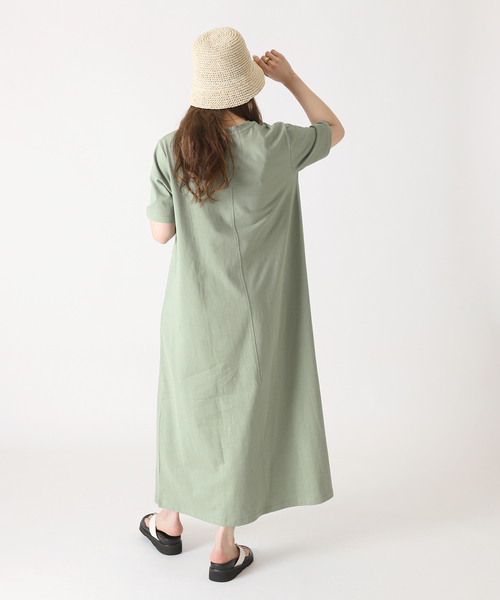 B.C STOCK（ベーセーストック）の「《追加》五分袖度詰めワンピース（ワンピース・レディース・ブラック/グリーン/ピンク・FREE）」の9枚目の写真