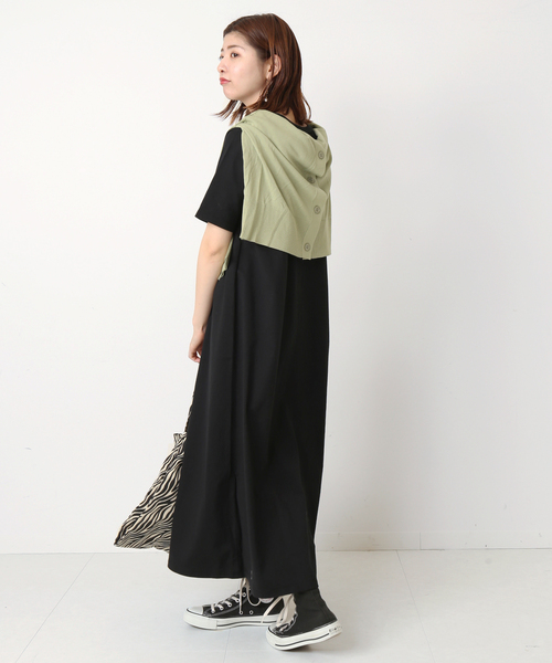 B.C STOCK（ベーセーストック）の「《追加》五分袖度詰めワンピース（ワンピース・レディース・ブラック/グリーン/ピンク・FREE）」の18枚目の写真