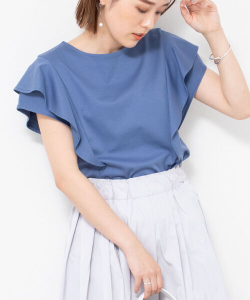 NOLLEY’S(ノーリーズ)の「袖フリルプルオーバーカットソー(Tシャツ/カットソー・レディース・ホワイト/ブラック/グレイッシュブルー/ラベンダー・38)」の12枚目の写真