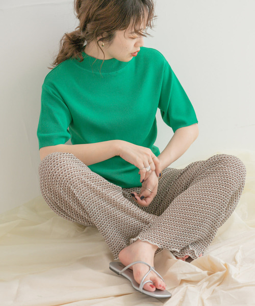 ITEMS URBANRESEARCH（アイテムズ アーバンリサーチ）の「ソウバリハンソデニット2（ニット/セーター・レディース・ピンク/オフホワイト/ブラック/グリーン・FREE）」の11枚目の写真