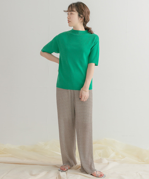 ITEMS URBANRESEARCH（アイテムズ アーバンリサーチ）の「ソウバリハンソデニット2（ニット/セーター・レディース・ピンク/オフホワイト/ブラック/グリーン・FREE）」の14枚目の写真