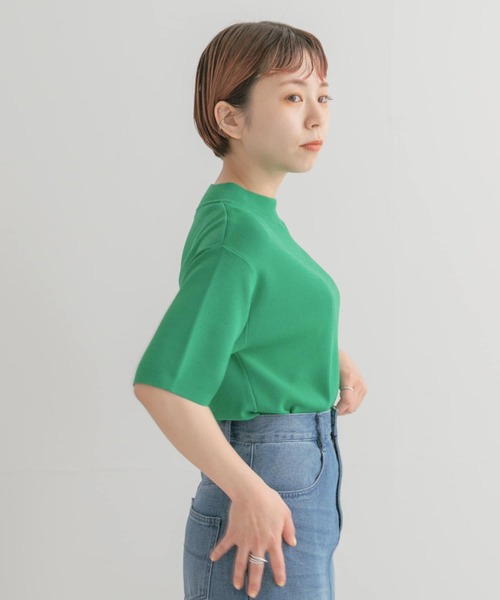 ITEMS URBANRESEARCH（アイテムズ アーバンリサーチ）の「ソウバリハンソデニット2（ニット/セーター・レディース・ピンク/オフホワイト/ブラック/グリーン・FREE）」の18枚目の写真