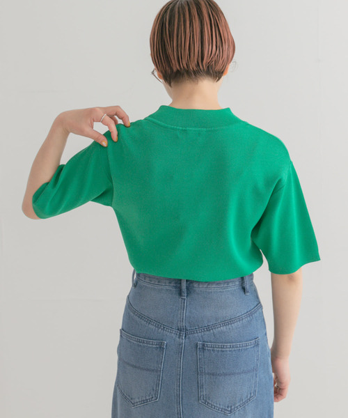 ITEMS URBANRESEARCH（アイテムズ アーバンリサーチ）の「ソウバリハンソデニット2（ニット/セーター・レディース・ピンク/オフホワイト/ブラック/グリーン・FREE）」の19枚目の写真