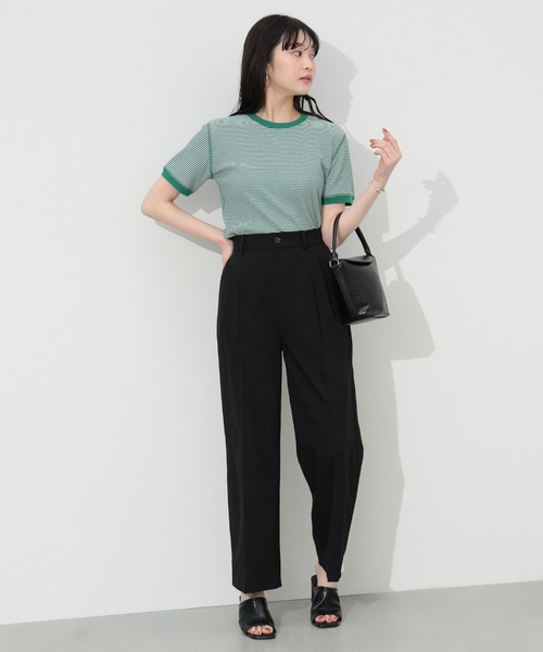 BEAMS HEART（ビームスハート）の「BEAMS HEART / ワッフル ボーダー Tシャツ（Tシャツ/カットソー・レディース・ネイビー/グリーン/イエロー/レッド・FREE）」の11枚目の写真