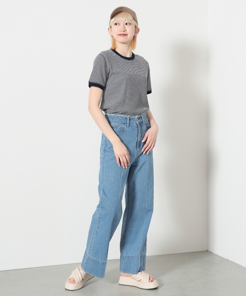 BEAMS HEART（ビームスハート）の「BEAMS HEART / ワッフル ボーダー Tシャツ（Tシャツ/カットソー・レディース・ネイビー/グリーン/イエロー/レッド・FREE）」の21枚目の写真