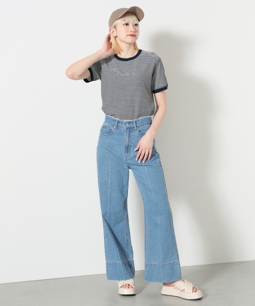 BEAMS HEART（ビームスハート）の「BEAMS HEART / ワッフル ボーダー Tシャツ（Tシャツ/カットソー・レディース・ネイビー/グリーン/イエロー/レッド・FREE）」の22枚目の写真