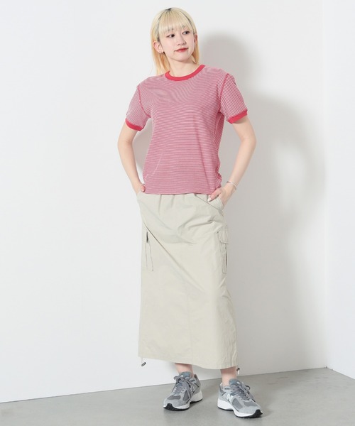 BEAMS HEART（ビームスハート）の「BEAMS HEART / ワッフル ボーダー Tシャツ（Tシャツ/カットソー・レディース・ネイビー/グリーン/イエロー/レッド・FREE）」の16枚目の写真