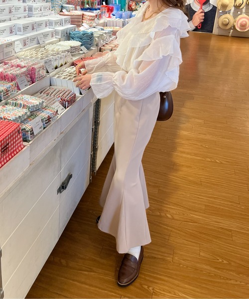 Ambre Ciel（アンブルシエル）の「ラッフルシアーブラウス／【WEB/EC限定商品】（シャツ/ブラウス・レディース・オフホワイト/ピンク/ブラック・FREE）」の12枚目の写真