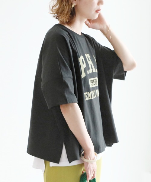 reca(レカ)の「カレッジロゴワイドプルオーバー(Tシャツ/カットソー・レディース・イエロー/ブラック/オフホワイト・FREE)」の10枚目の写真