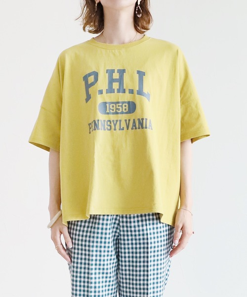 reca(レカ)の「カレッジロゴワイドプルオーバー(Tシャツ/カットソー・レディース・イエロー/ブラック/オフホワイト・FREE)」の17枚目の写真