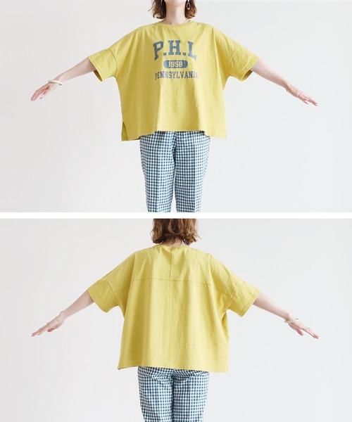 reca(レカ)の「カレッジロゴワイドプルオーバー(Tシャツ/カットソー・レディース・イエロー/ブラック/オフホワイト・FREE)」の20枚目の写真