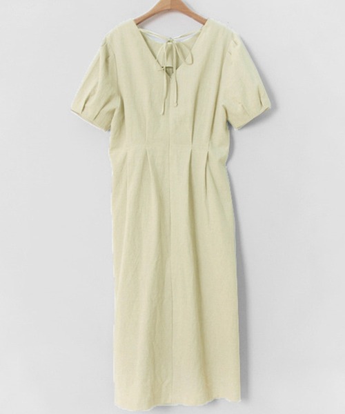 DAY CLOSET(デイ クローゼット)の「レディース きれいめパフスリーブタックワンピース(ワンピース・レディース・アイボリー・S/M/L/XL)」の7枚目の写真
