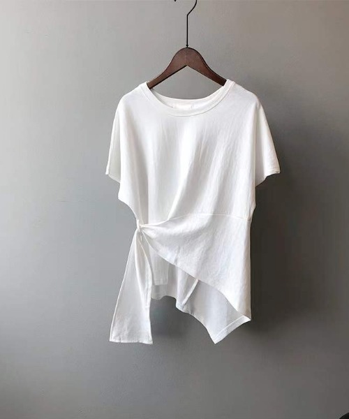deux amour(ドゥーザムール)の「変形トップスT(Tシャツ/カットソー・レディース・ホワイト/ブラック/ブルー・MEDIUM)」の2枚目の写真