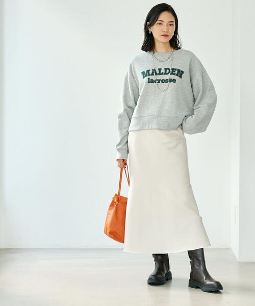 Goodwear(Since1983)(グッドウェア)の「【別注】<Goodwear>ロングスリーブ ロゴ スウェット プルオーバー(スウェット・レディース・ホワイト/ダークグリーン/グレー・FREE)」の6枚目の写真