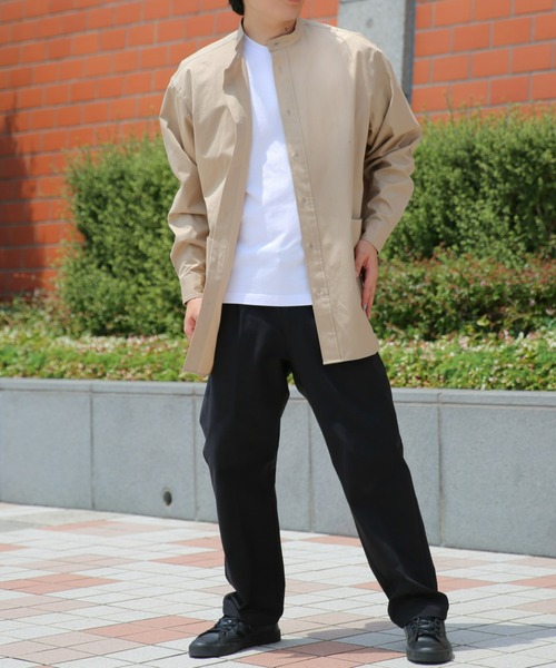 BRICK & SONS(ブリックアンドサンズ)の「VENTILE リラックス バンドカラーシャツ<ベージュ>(シャツ/ブラウス・メンズ・ベージュ・LL/S/M/L)」の10枚目の写真