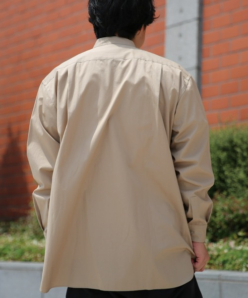 BRICK & SONS(ブリックアンドサンズ)の「VENTILE リラックス バンドカラーシャツ<ベージュ>(シャツ/ブラウス・メンズ・ベージュ・LL/S/M/L)」の7枚目の写真
