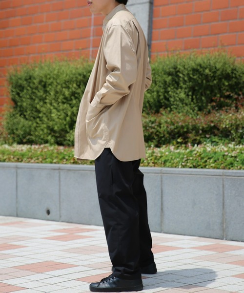 BRICK & SONS(ブリックアンドサンズ)の「VENTILE リラックス バンドカラーシャツ<ベージュ>(シャツ/ブラウス・メンズ・ベージュ・LL/S/M/L)」の9枚目の写真