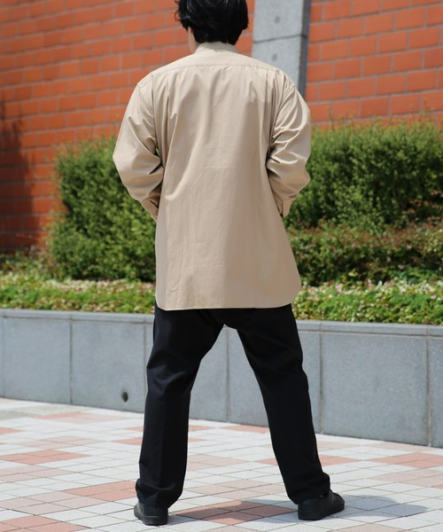BRICK & SONS(ブリックアンドサンズ)の「VENTILE リラックス バンドカラーシャツ<ベージュ>(シャツ/ブラウス・メンズ・ベージュ・LL/S/M/L)」の8枚目の写真