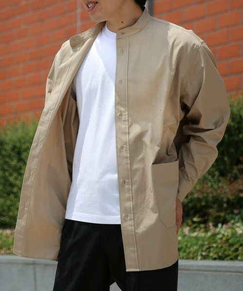 BRICK & SONS(ブリックアンドサンズ)の「VENTILE リラックス バンドカラーシャツ<ベージュ>(シャツ/ブラウス・メンズ・ベージュ・LL/S/M/L)」の5枚目の写真