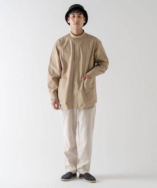 BRICK & SONS(ブリックアンドサンズ)の「VENTILE リラックス バンドカラーシャツ<ベージュ>(シャツ/ブラウス・メンズ・ベージュ・LL/S/M/L)」の11枚目の写真