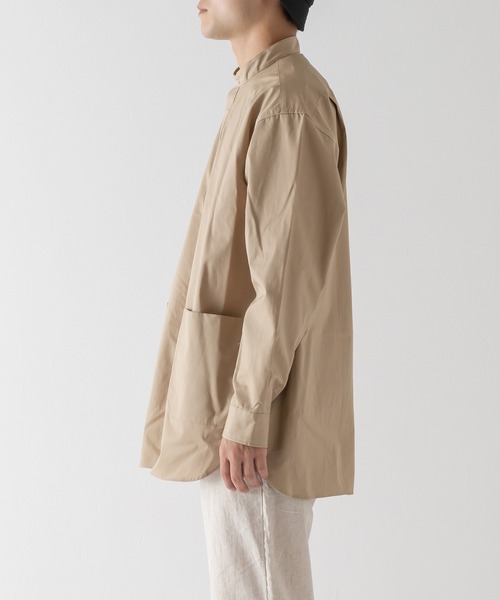 BRICK & SONS(ブリックアンドサンズ)の「VENTILE リラックス バンドカラーシャツ<ベージュ>(シャツ/ブラウス・メンズ・ベージュ・LL/S/M/L)」の12枚目の写真