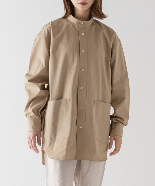 BRICK & SONS(ブリックアンドサンズ)の「VENTILE リラックス バンドカラーシャツ<ベージュ>(シャツ/ブラウス・メンズ・ベージュ・LL/S/M/L)」の14枚目の写真